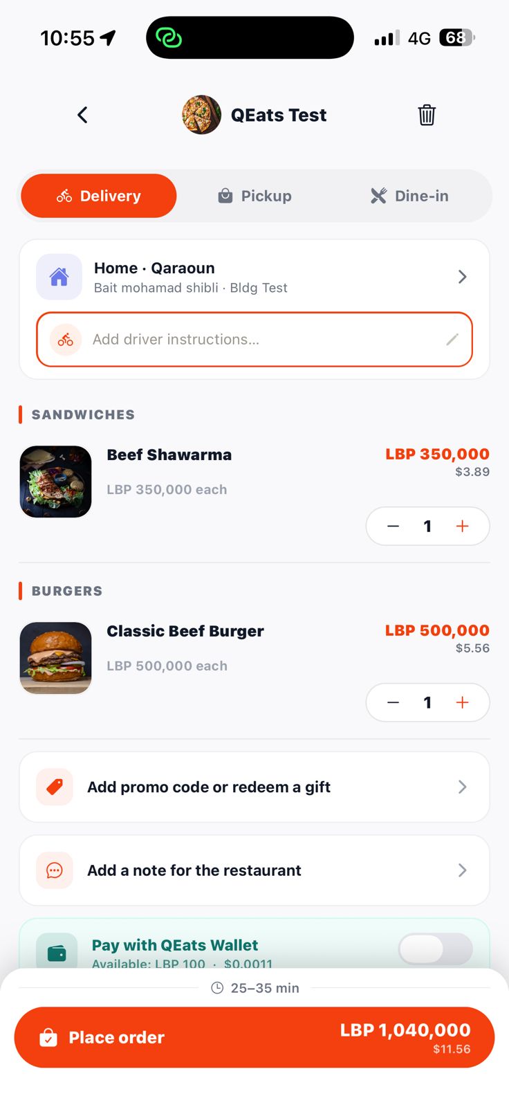 QEats — Group Ordering